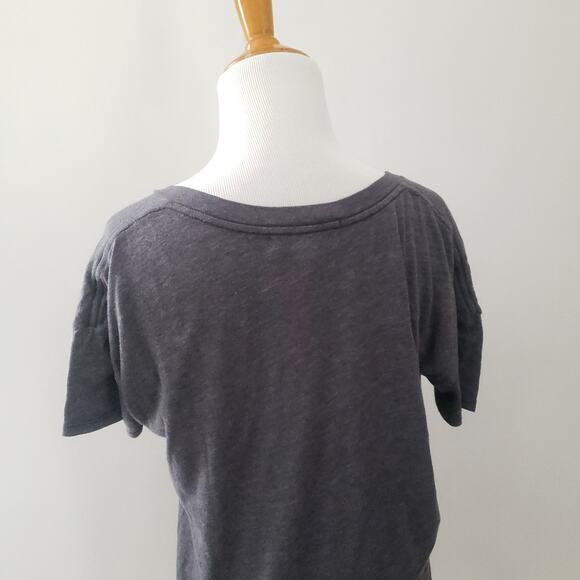 Wildfox Venice Beach Mermaid Bra Shell Relaxed T-Shirt Gray Pink Women XS - Picture 7 of 10